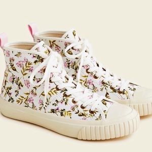 J. Crew (Classic Crew) Wisp Floral High Top Sneakers